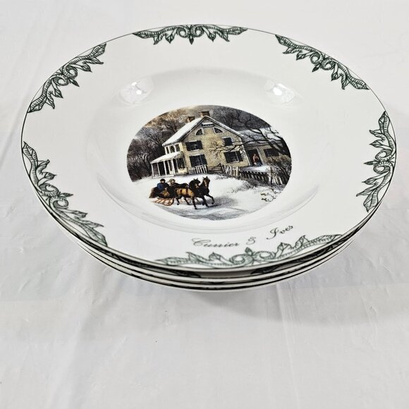 Currier & Ives 2000 Thomas Museum Of The City of New York Soup Bowls - Set of 4 - Picture 7 of 16